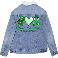 Peace Love Cure Gallbladder Cancer Unisex Sherpa-lined Denim Jacket | Artistshot