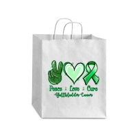 Peace Love Cure Gallbladder Cancer Debie Paper Bag - 10 X 5 X 13 | Artistshot