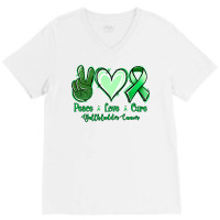 Peace Love Cure Gallbladder Cancer V-neck Tee | Artistshot