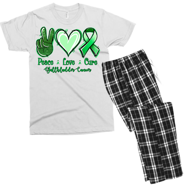 Peace Love Cure Gallbladder Cancer Men's T-shirt Pajama Set | Artistshot