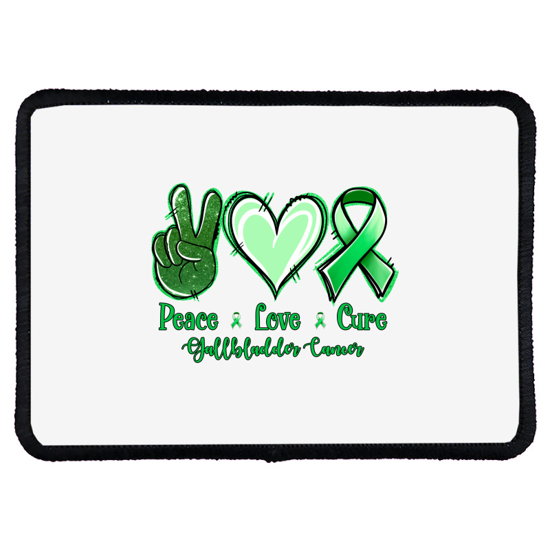 Peace Love Cure Gallbladder Cancer Rectangle Patch | Artistshot