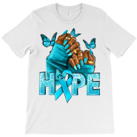 Hope Teal Ribbon Ovarian Cancer Nails T-shirt | Artistshot