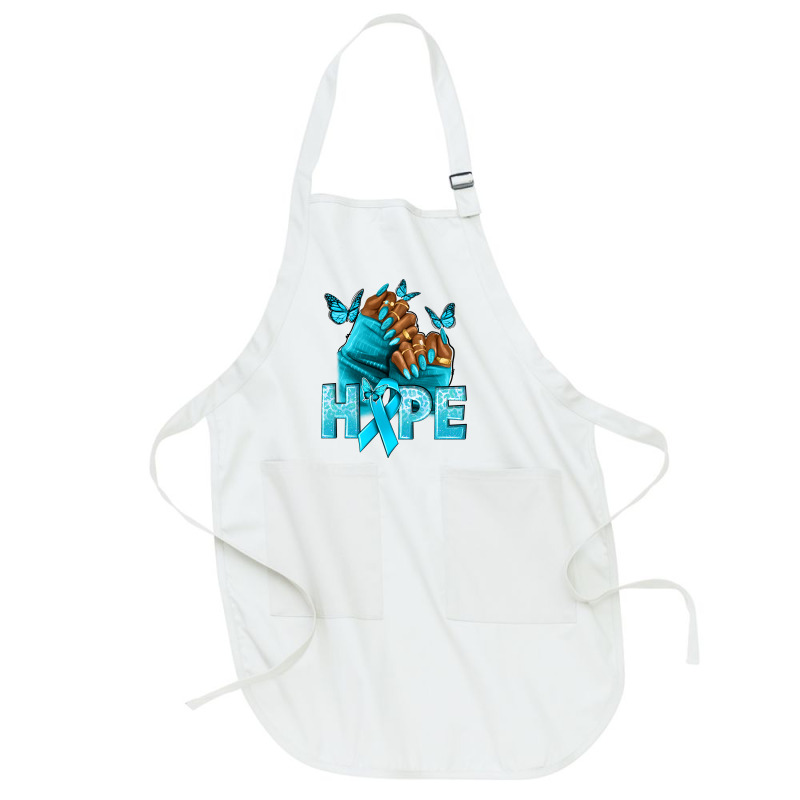 Hope Teal Ribbon Ovarian Cancer Nails Full-length Apron | Artistshot