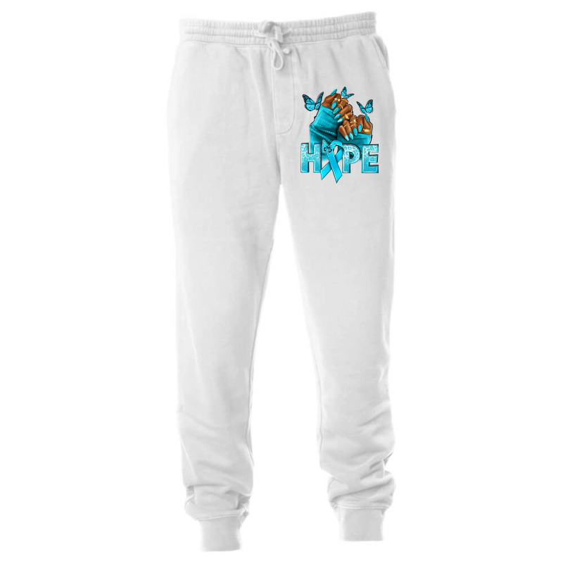 Hope Teal Ribbon Ovarian Cancer Nails Unisex Jogger | Artistshot