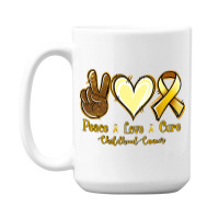 Peace Love Cure Bone Cancer 15 Oz Coffee Mug | Artistshot