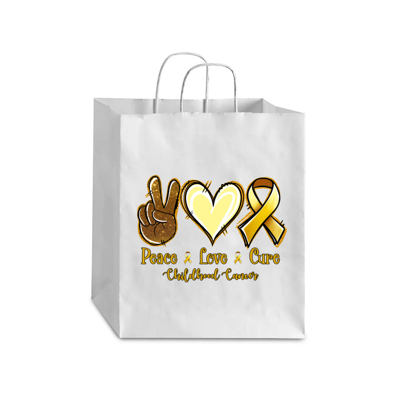 Peace Love Cure Bone Cancer Debie Paper Bag - 10 X 5 X 13 | Artistshot