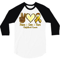 Peace Love Cure Bone Cancer 3/4 Sleeve Shirt | Artistshot