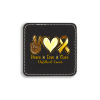 Peace Love Cure Bone Cancer Square Leatherette Patch | Artistshot