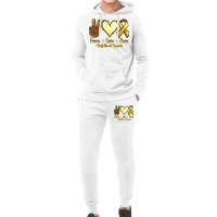 Peace Love Cure Bone Cancer Hoodie & Jogger Set | Artistshot