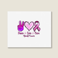 Peace Love Cure Breast Cancer Landscape Canvas Print | Artistshot