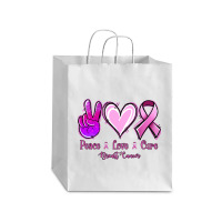 Peace Love Cure Breast Cancer Debie Paper Bag - 10 X 5 X 13 | Artistshot