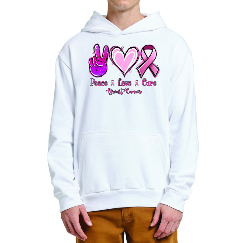 Peace Love Cure Breast Cancer Urban Pullover Hoodie | Artistshot