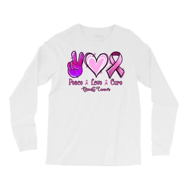 Peace Love Cure Breast Cancer Long Sleeve Shirts | Artistshot