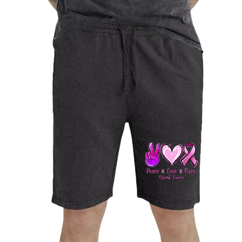 Peace Love Cure Breast Cancer Vintage Short | Artistshot