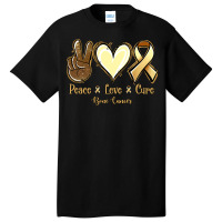 Peace Love Cure Bone Cancer Basic T-shirt | Artistshot