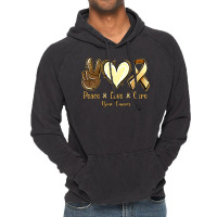 Peace Love Cure Bone Cancer Vintage Hoodie | Artistshot