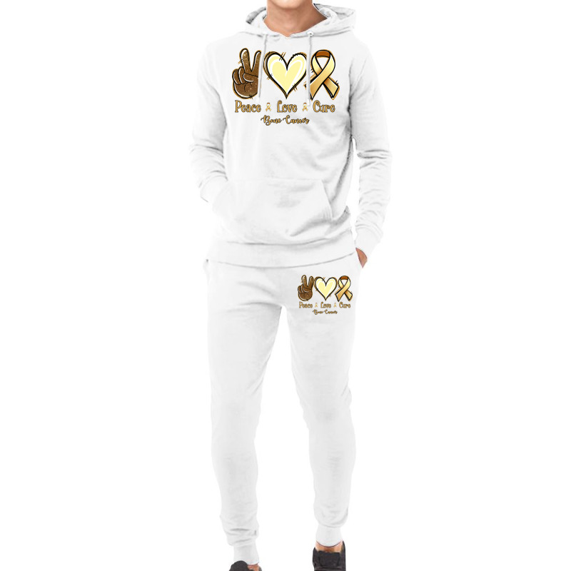 Peace Love Cure Bone Cancer Hoodie & Jogger Set | Artistshot