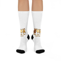 Peace Love Cure Appendix Cancer Crew Socks | Artistshot