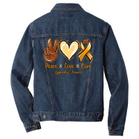 Peace Love Cure Appendix Cancer Men Denim Jacket | Artistshot