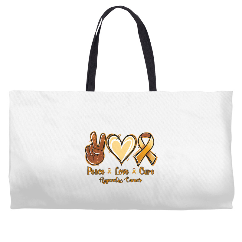 Peace Love Cure Appendix Cancer Weekender Totes | Artistshot