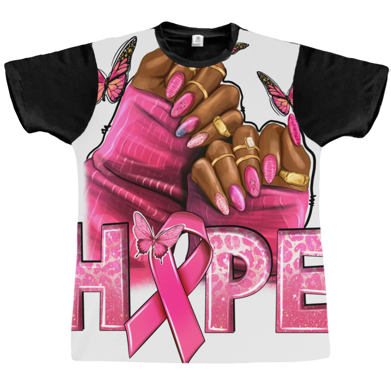 Hope Breast Cancer Nails Graphic T-shirt | Artistshot