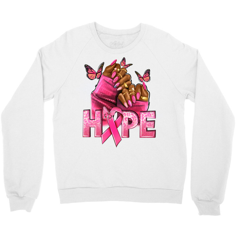 Hope Breast Cancer Nails Crewneck Sweatshirt | Artistshot