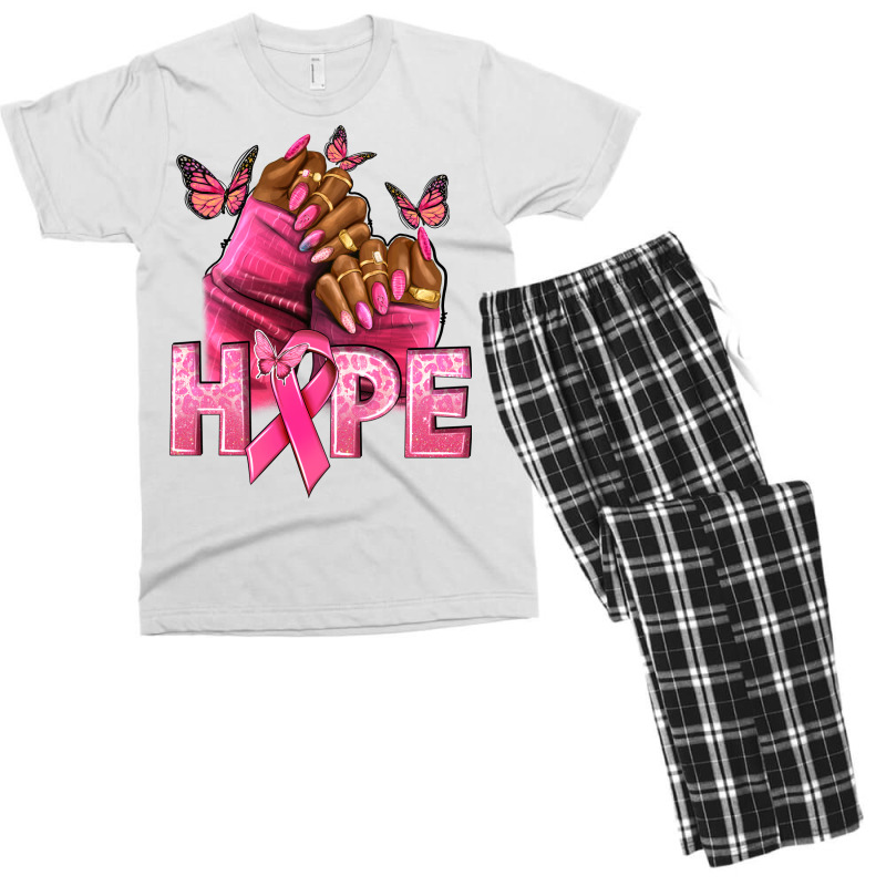 Hope Breast Cancer Nails Men's T-shirt Pajama Set | Artistshot