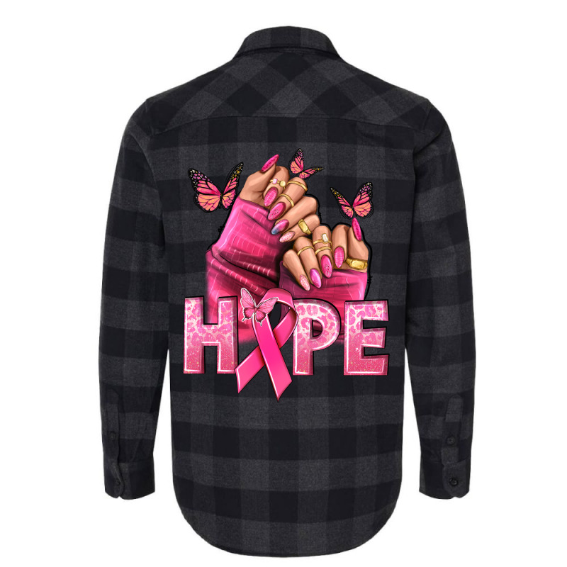 Hope Breast Cancer Caucasian Hand Nails Flannel Shirt | Artistshot