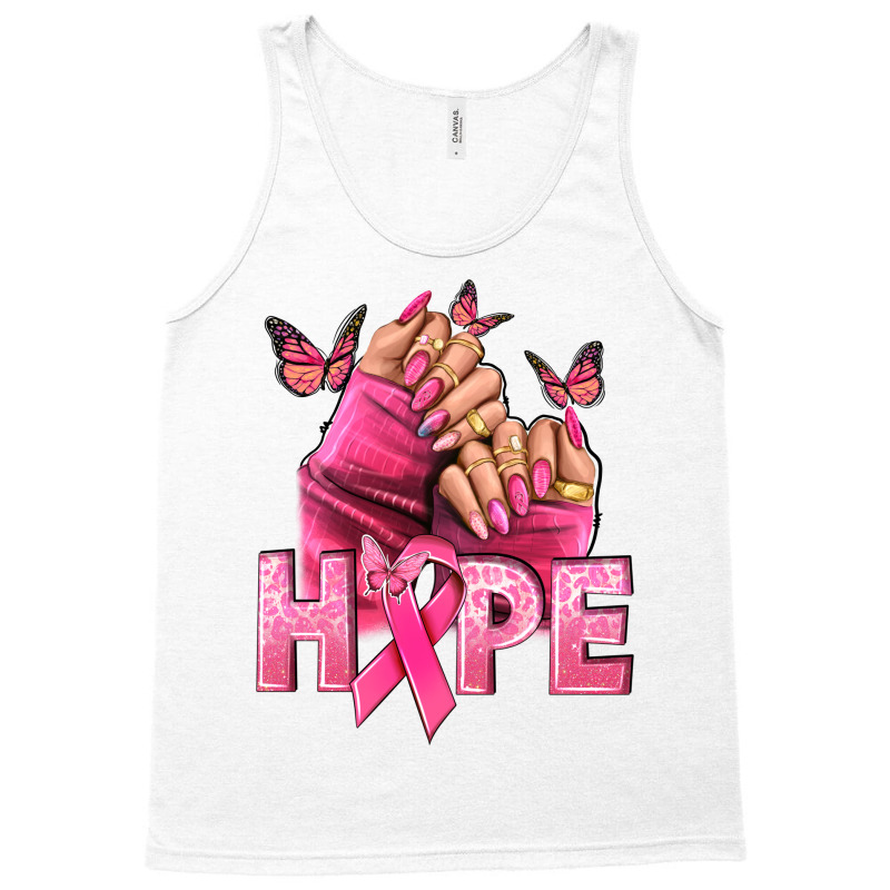 Hope Breast Cancer Caucasian Hand Nails Tank Top | Artistshot