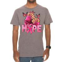 Hope Breast Cancer Caucasian Hand Nails Vintage T-shirt | Artistshot