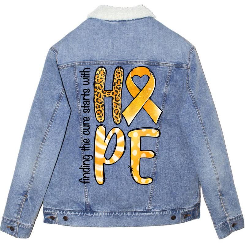 Finding The Cure Starts With Hope Childhood Cancer Unisex Sherpa-lined Denim Jacket | Artistshot