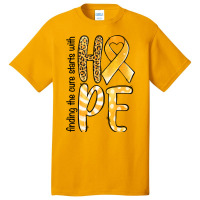 Finding The Cure Starts With Hope Childhood Cancer Basic T-shirt | Artistshot