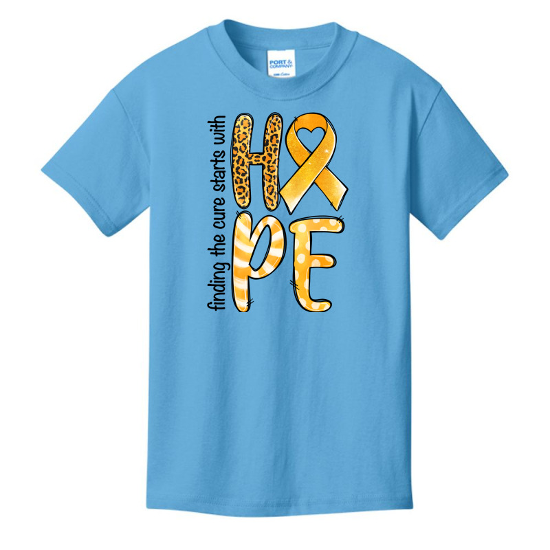 Finding The Cure Starts With Hope Childhood Cancer Basic Youth T-shirt | Artistshot