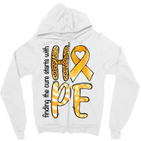 Finding The Cure Starts With Hope Childhood Cancer Zipper Hoodie | Artistshot