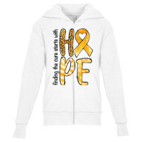 Finding The Cure Starts With Hope Childhood Cancer Youth Zipper Hoodie | Artistshot