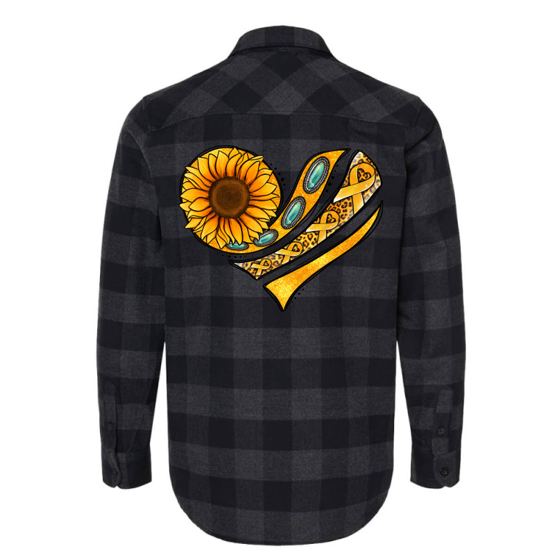 Childhood Cancer Awareness Heart Flannel Shirt | Artistshot