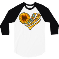 Childhood Cancer Awareness Heart 3/4 Sleeve Shirt | Artistshot