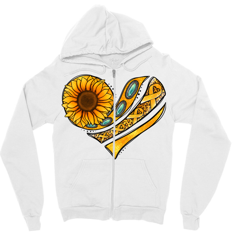 Childhood Cancer Awareness Heart Zipper Hoodie | Artistshot