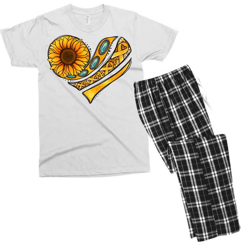 Childhood Cancer Awareness Heart Men's T-shirt Pajama Set | Artistshot