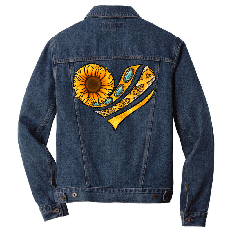 Childhood Cancer Awareness Heart Men Denim Jacket | Artistshot