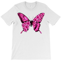 Floral Pink Butterfly T-shirt | Artistshot