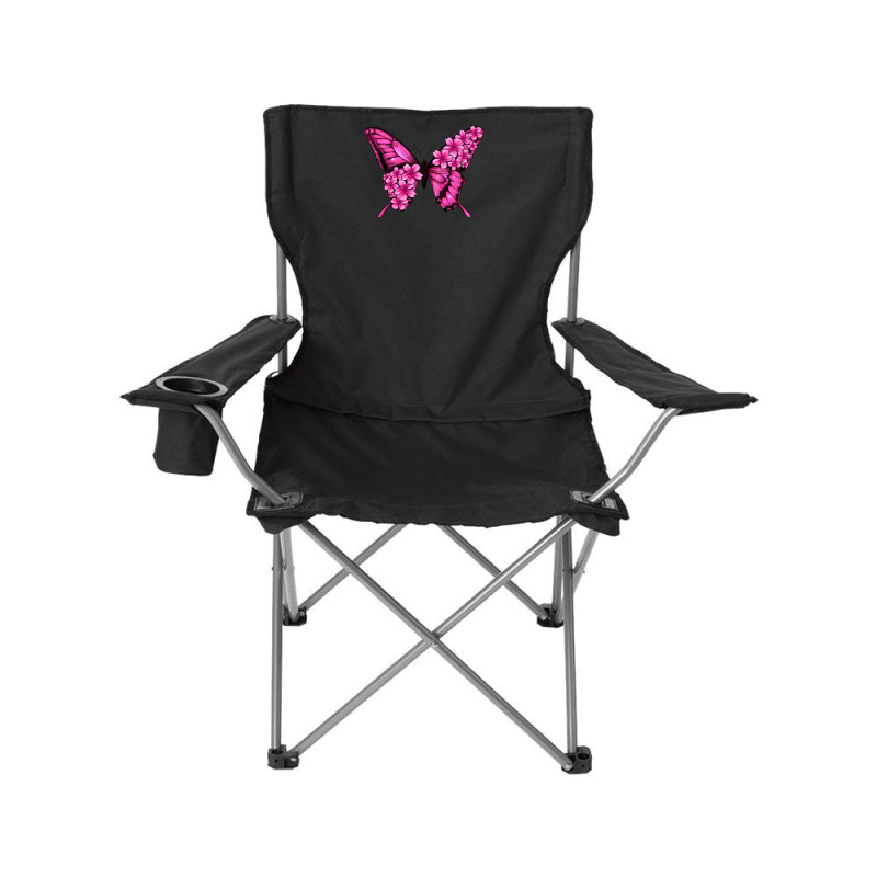 Floral Pink Butterfly Camping Chair | Artistshot