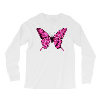 Floral Pink Butterfly Long Sleeve Shirts | Artistshot