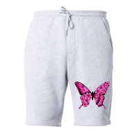 Floral Pink Butterfly Fleece Short | Artistshot