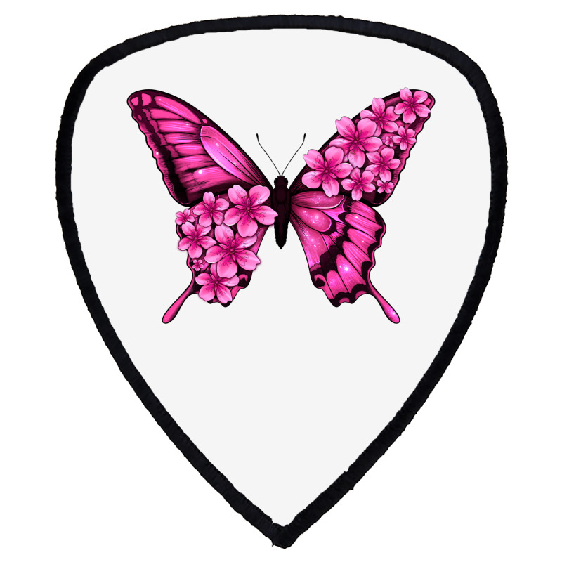 Floral Pink Butterfly Shield S Patch | Artistshot