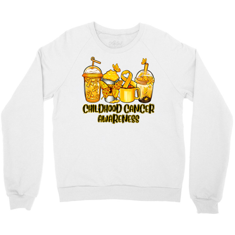 Childhood Cancer Awareness Coffee Cups Crewneck Sweatshirt | Artistshot