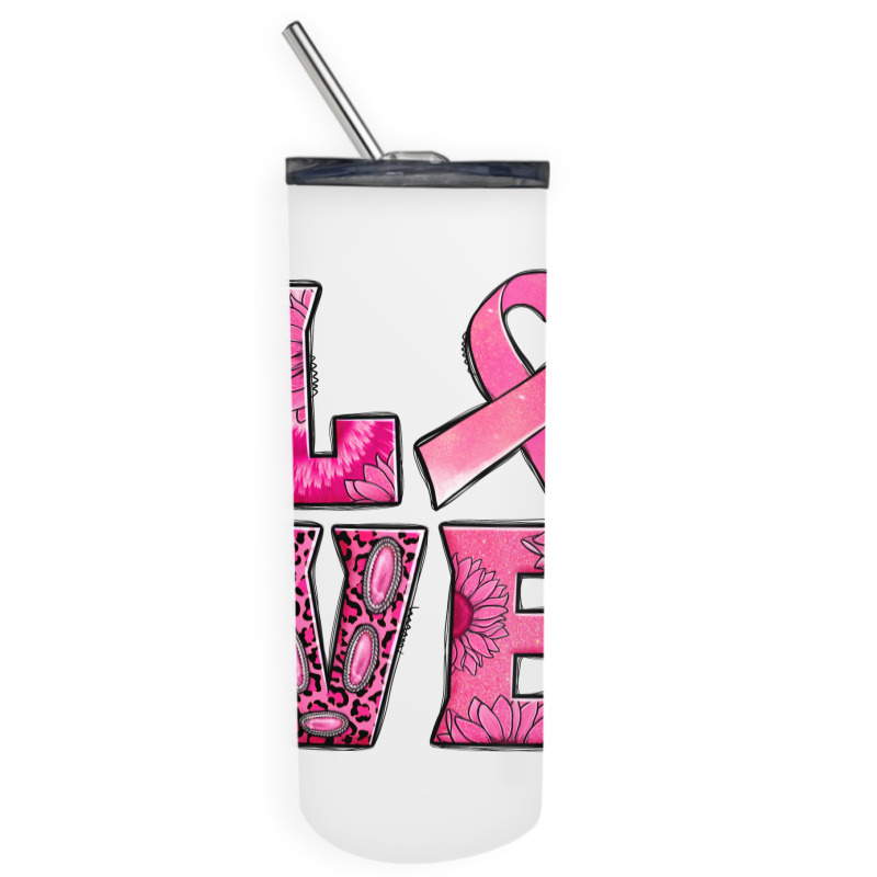 Breast Cancer Love Skinny Tumbler | Artistshot