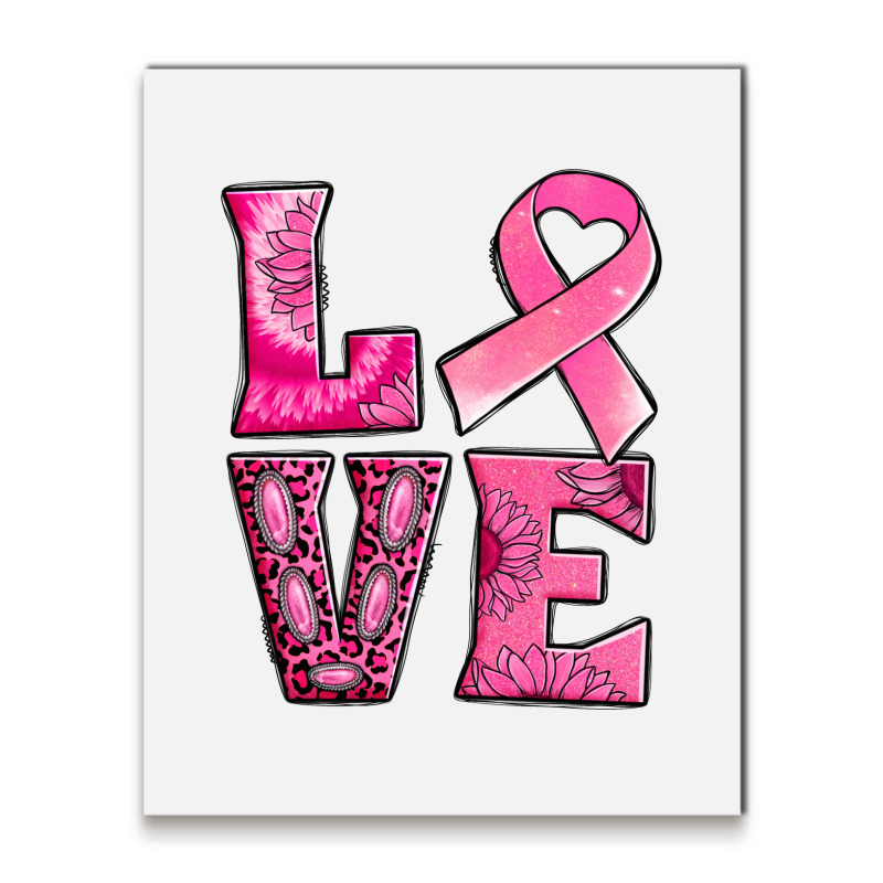 Breast Cancer Love Metal Print Vertical | Artistshot