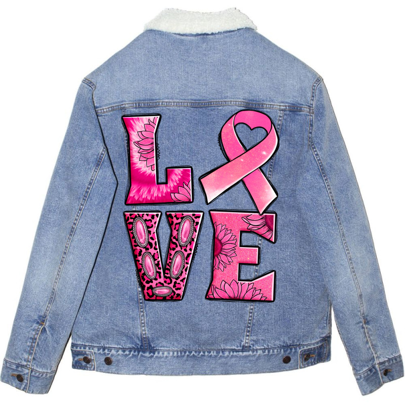 Breast Cancer Love Unisex Sherpa-lined Denim Jacket | Artistshot