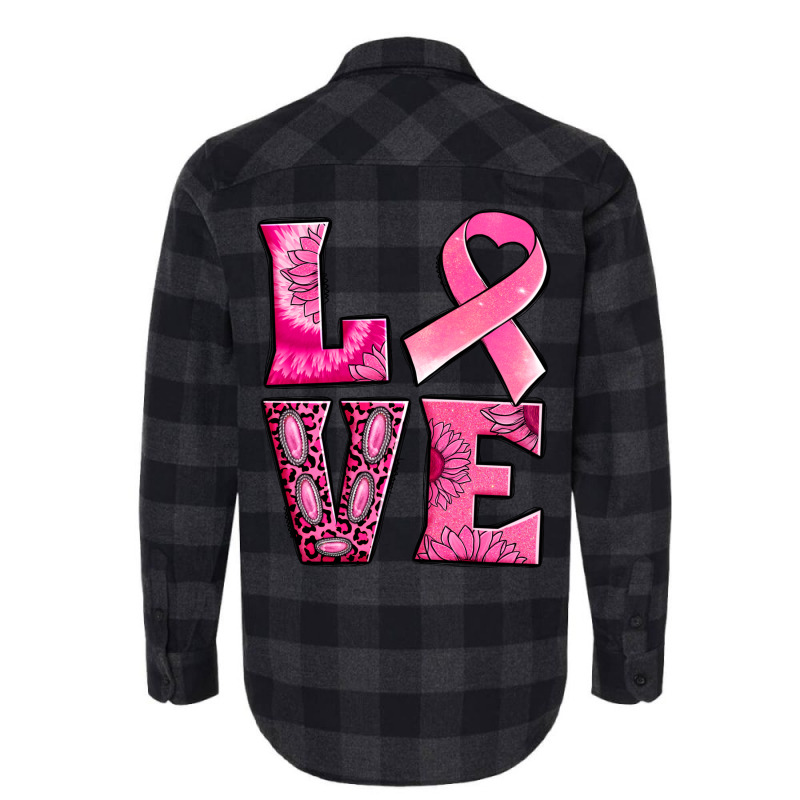 Breast Cancer Love Flannel Shirt | Artistshot